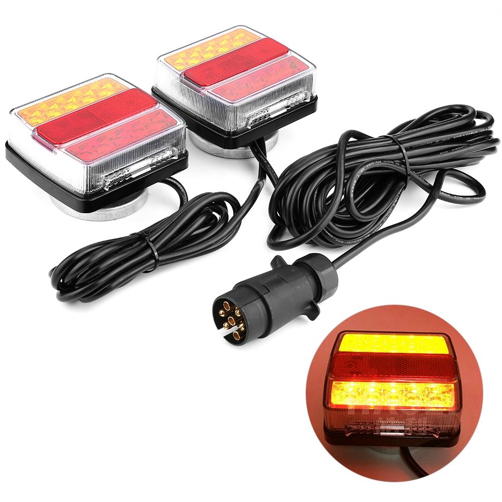 1 Pair 12V Magnetic LED Safety Light Indicator Taillights for Trailer Truck Car