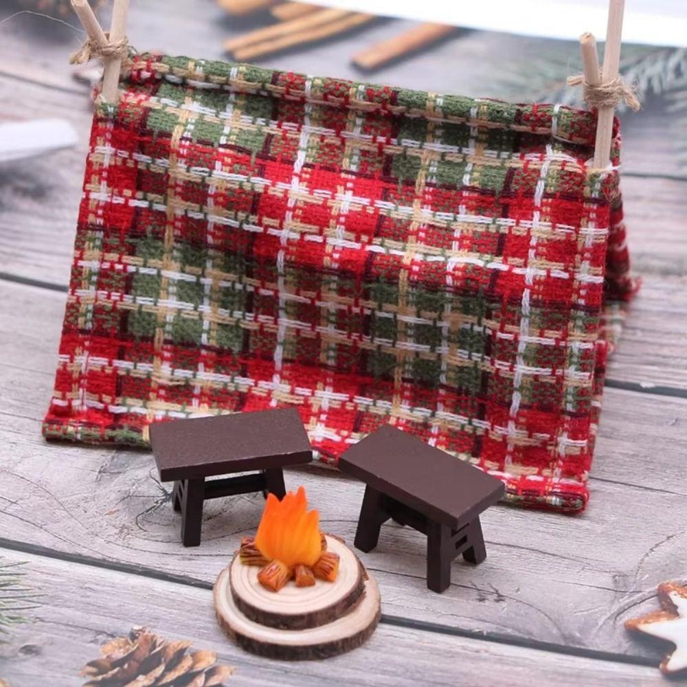 Simulated Outdoor Mini Camping Tent Christmas Decor Miniature Tent Model Doll House Tent  Kids Toy