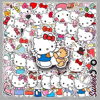 50 Hello Kitty Stickers - Sanrio Japanese Anime for Notebooks, Water Bottles, Planners