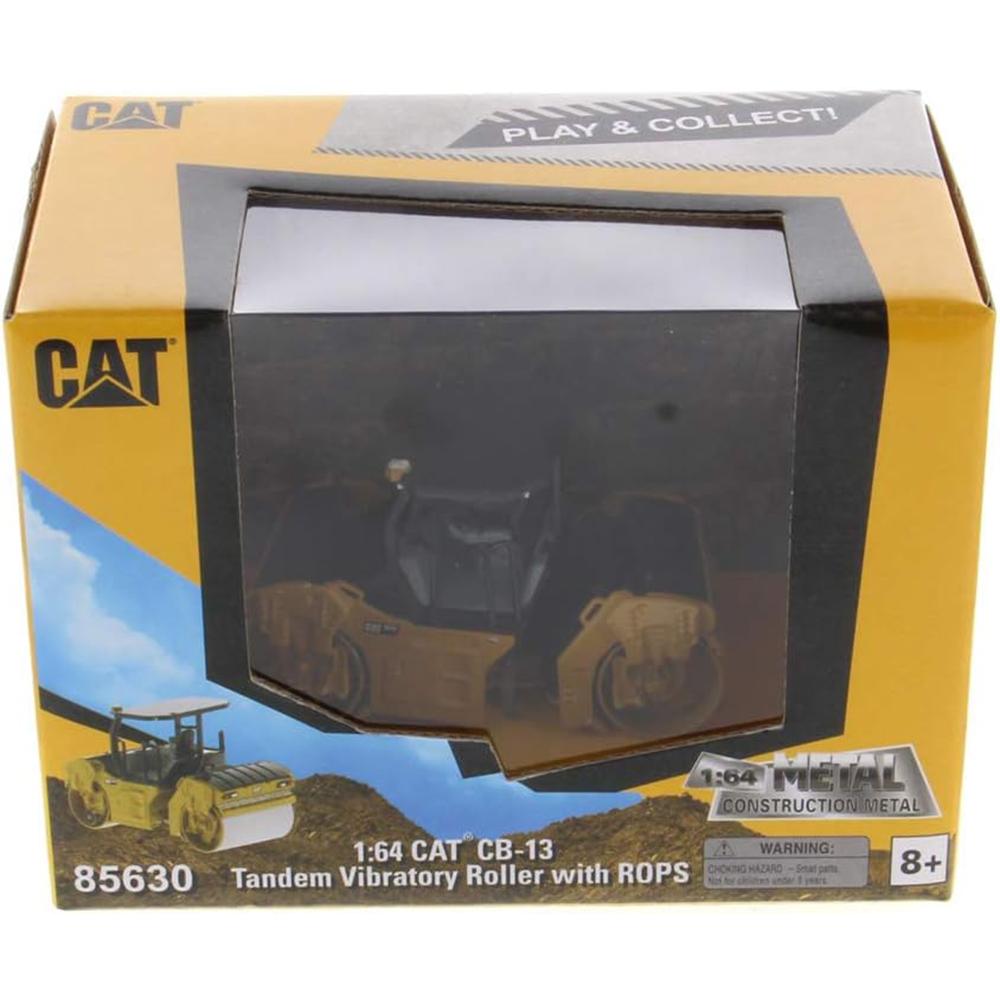 1/64 Diecast Masters Caterpillar CB-13 Roller with ROPS, Play & Collect Series Cat Trucks & Construction Equipment