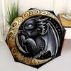 1pc Dragon Moon Swirls Artwork Umbrella with Plastic Handle,Suitable for All Seasons Home Travel Outdoor UmbrellaM1035