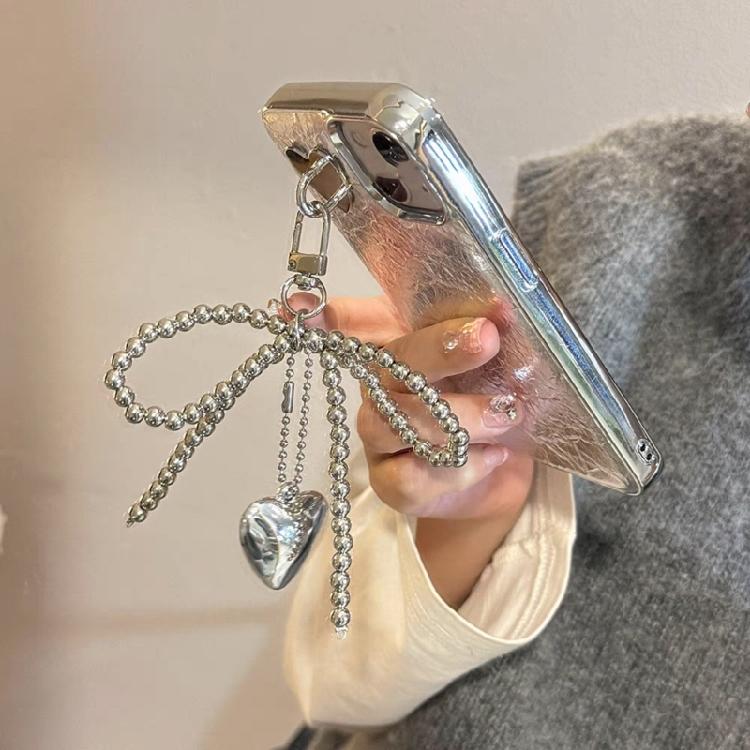 Fashion Bead Bowknot Heart Keychain Decorations Keyring Hanging Ornament