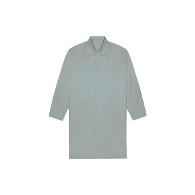 Drop 2 SS23 Cappotto Lungo Sycamore Monocolore Bottoni Lunghi Americano Pesante Impermeabile Unisex Cappotti Blu Nebbia FOG-SS23-348