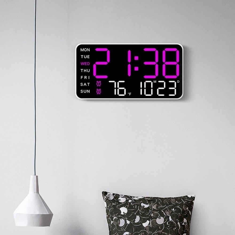 Large Display Digital Wall Clock Week Date Display Electronic Table Clock LED Alarm Clock  Bedroom