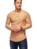 Men's Slim Fit Pleated Solid Color Long Sleeve Raglan T-shirt