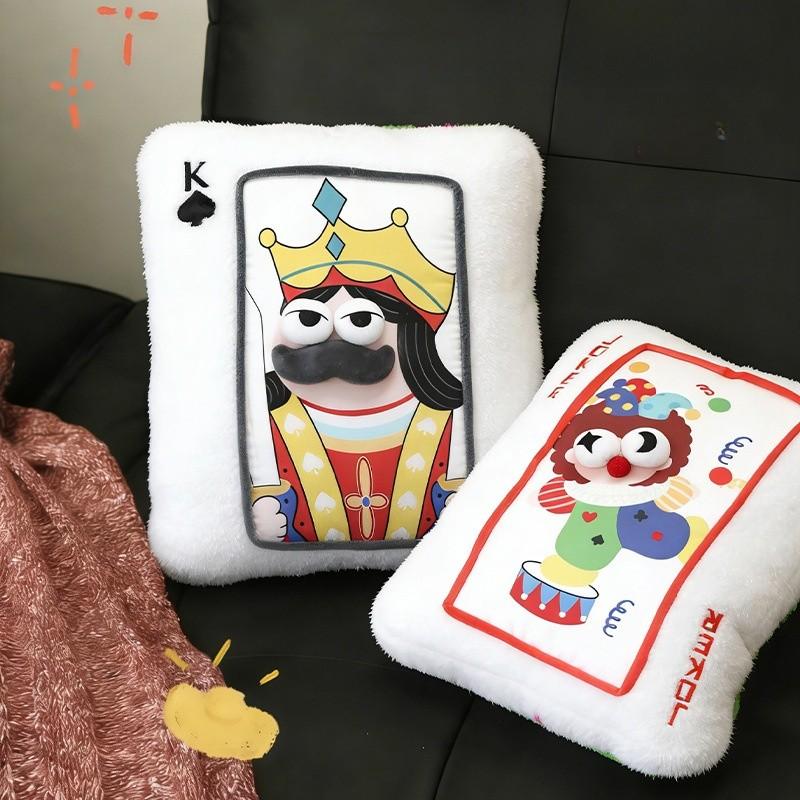 Plush Embroidered Playing Card Pillow Cushion Gift For Friends And Kids