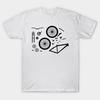 Men Black Print T-shirt Bike Parts No-Cut Transfer Paper Print Cotton Tshirt