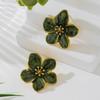 Fashion Dripping Oil Flower Stud Earrings Women'S Atmosphere High Sense Simple Temperament Earrings Earrings