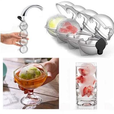 1PC 4 Cavity Bar Sphere Ice Cube Mould Mold Ball Freezer Maker Tray Whiskey DIY Stanleys Caksicle Stick Fake Ice Cubes Ice Cup