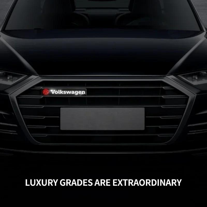 VW Car Mid-net Lamp Badge Emblem Decoration Styling Auto Accessories For Volkswagen VW Scirocco Jetta Beetle Golf Passat Tiguan EN1