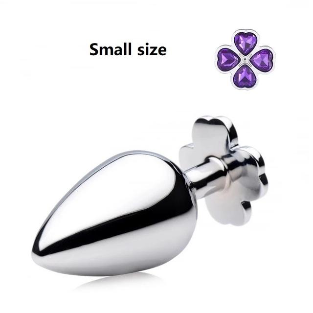 Nowy mały rozmiar czterolistna koniczyna metalowa analna zatyczka analna 12 kolorowych koralików jubilerskich kulki kegla silikonowe jaja seks zabawka dla mężczyzn i kobiet