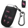 QBUC for Dodge Key Fob Cover 5 Button Silicone Remote Key Case for Dodge for Jeep Grand Cherokee