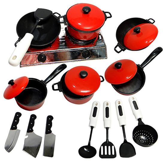 Kids Play Toy Kitchen Cooking Food Utensils Pans Pots Dishes Cookware Supplies
