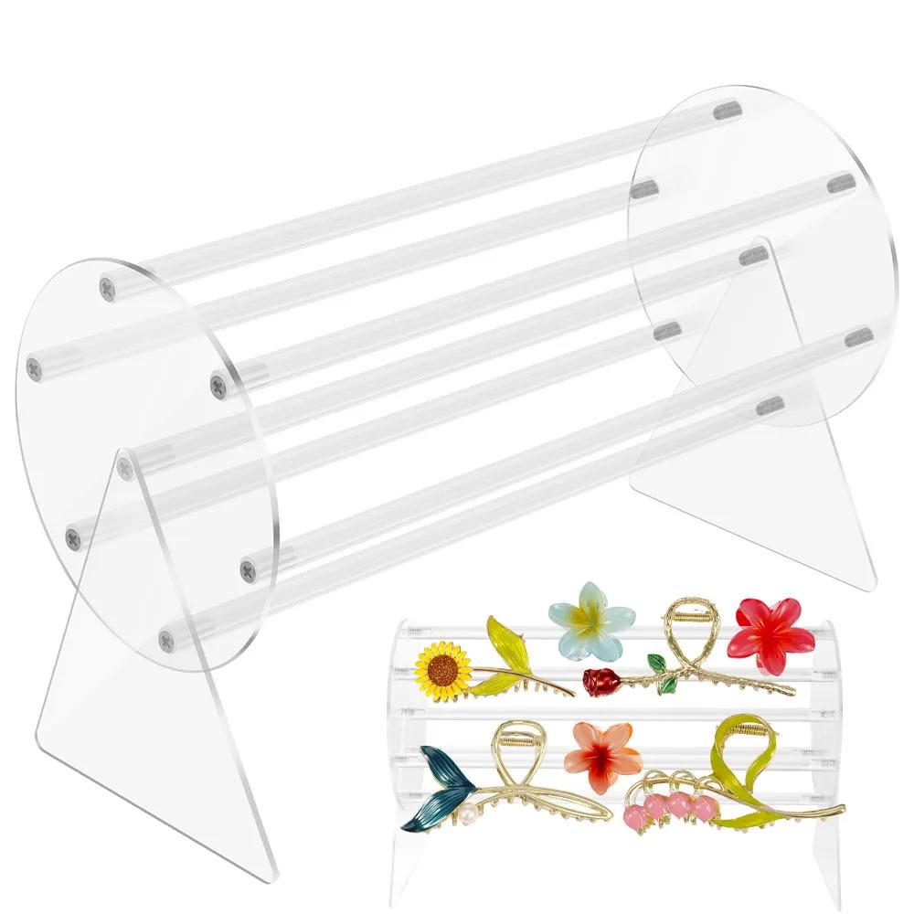 Acrylic Claw Clip Organizer Holder 360 Degree Rotating Claw Clip Holder Transparent Claw Clip Storage Rack Hair Clip Display