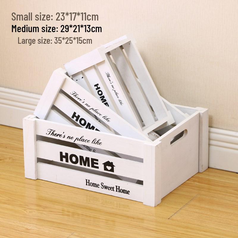 Vintage Weathered Wooden Slat Display Box for Decorative Props and Weddings