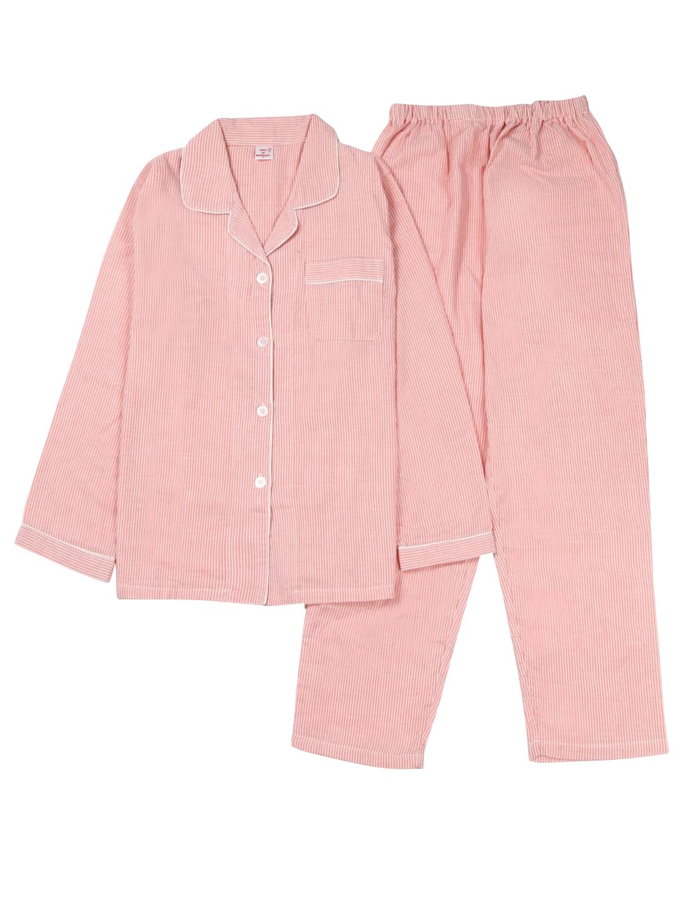 

Gifts of Brilliance Gauze Cotton Pinstripe Pajamas Women s [Gift Set] (XL, Pink) PJ_2236 розовый