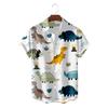 Cute Dinosaur Print Short Sleeve Shirt, Casual Daily Top