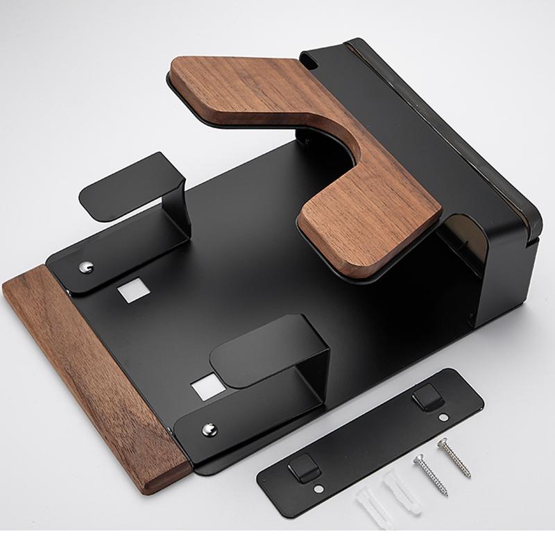 Walnut Kitchen Pot Cover Rack, Solid Wood Wall Mounted Cutting Board, Storage Rack, Drainage Rack, Cutting Board Bracket