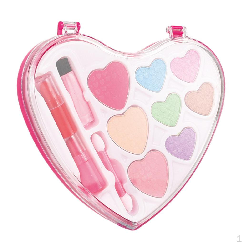 

Красочный набор косметики и макияжа с игрушками в форме сердечек для детей