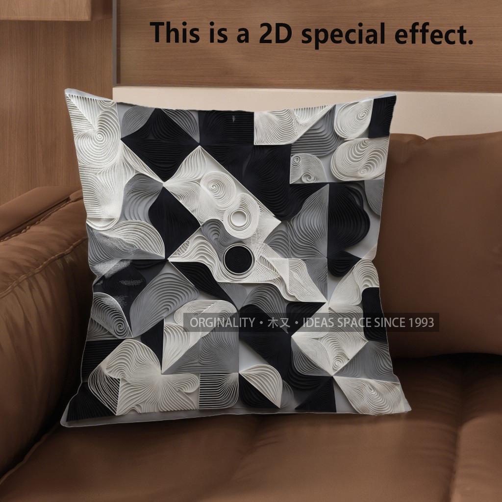 

2D Modern Abstract Pattern Digital Print Pillow Covers Pattern Cushion Cover Suitable For Sofa Bedroom Car Pillow Cover 40x40cm