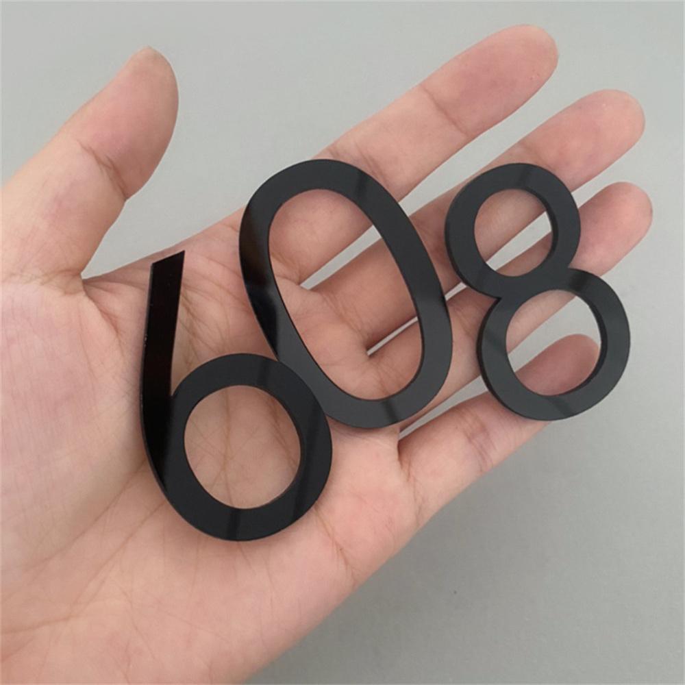 3D Numeral Door Plaque House Drawer Sign Plating Gate Digits 0 To 9 Acrylic Number Tag Hotel Home Sticker Address Door Label