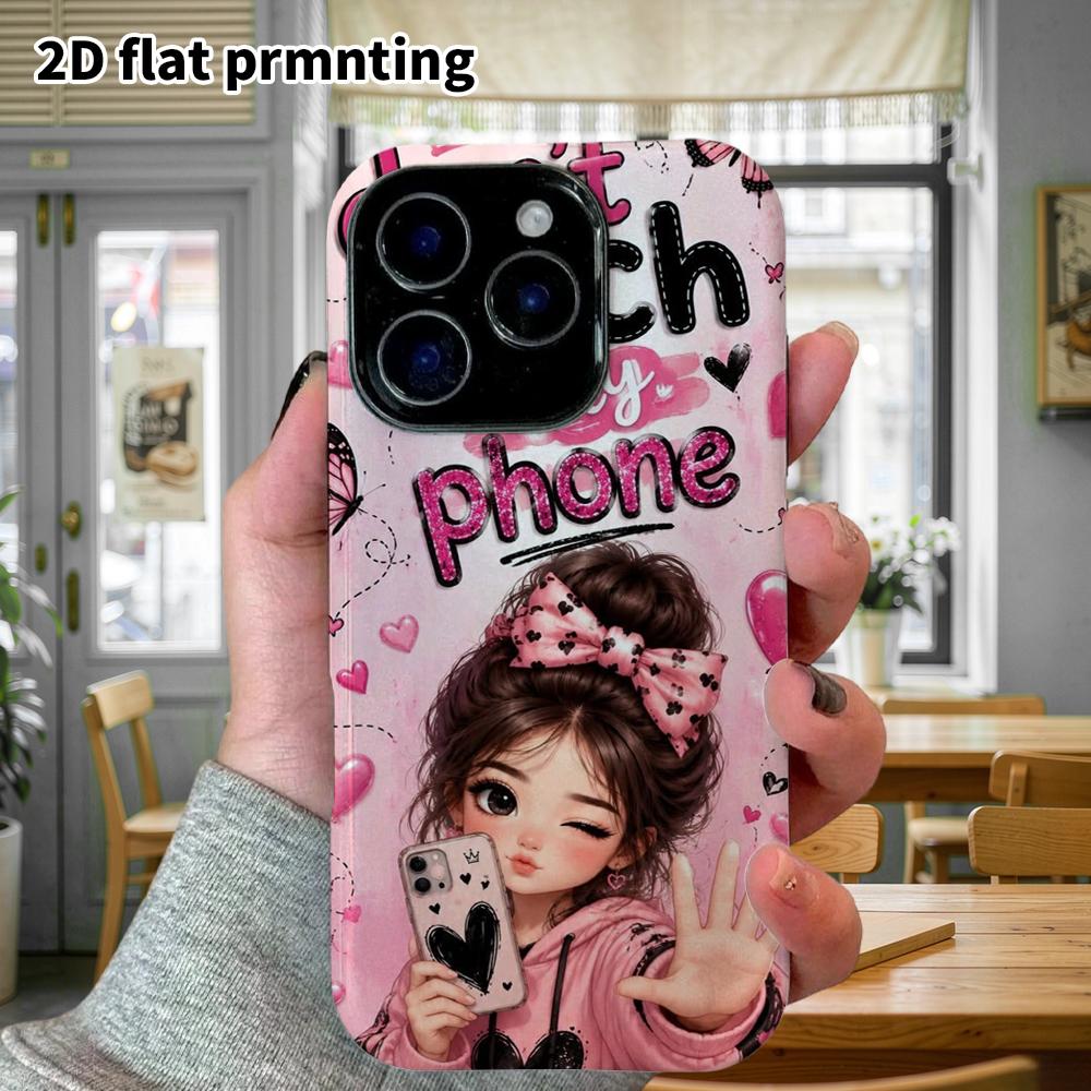 Phone Case: 2D Flat Design Suitable for iPhone 18, 17, 16, 15, 14, 13 Pro Film Protective Case, Couple Style, Don’t Touch My Phone, Christmas and Hall