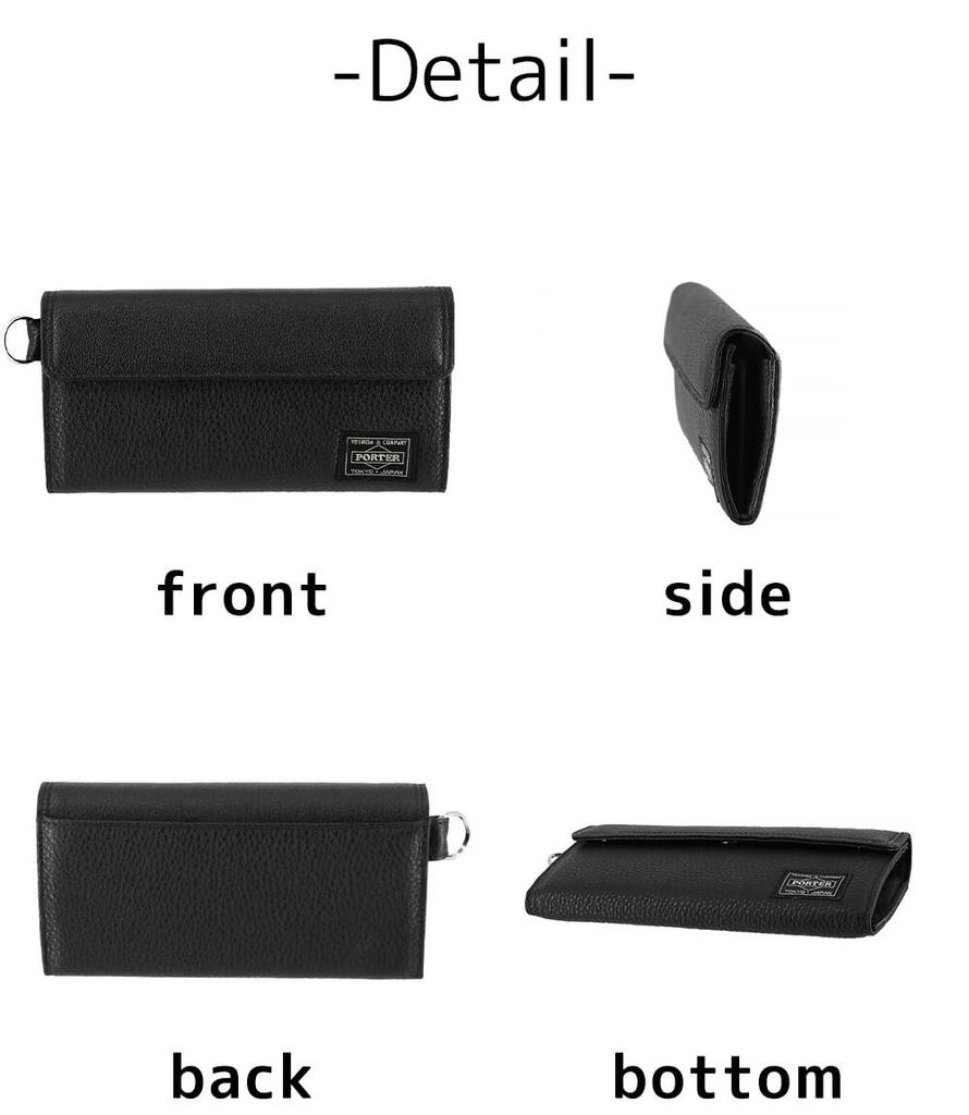 Calm Long Wallet Long Wallet CALM LONG WALLET Made In Japan Leather Yoshida Black [Porter] 041-03120 & Co.