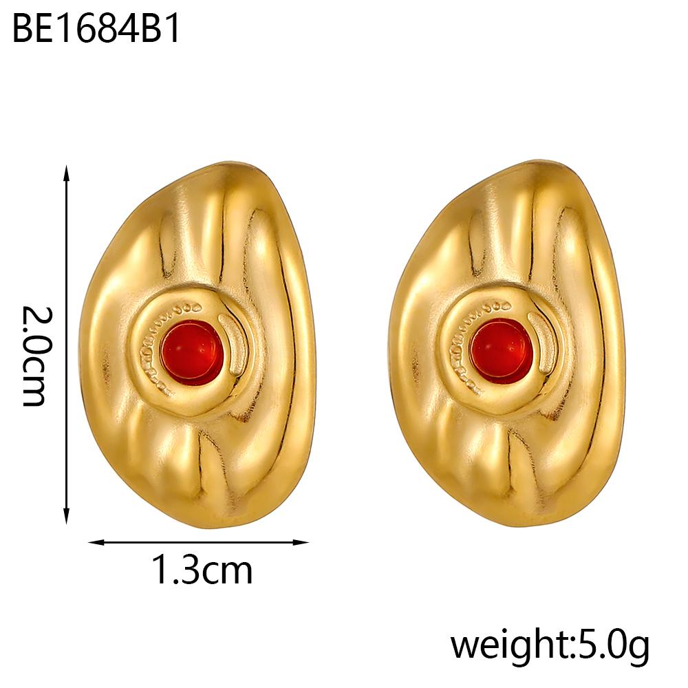 CARLIDANA Luxury Gold Plated Stainless Steel Charm Evil Eye Oval Heart Flower Colorful Natural Stone DIY Jewelry Making Women