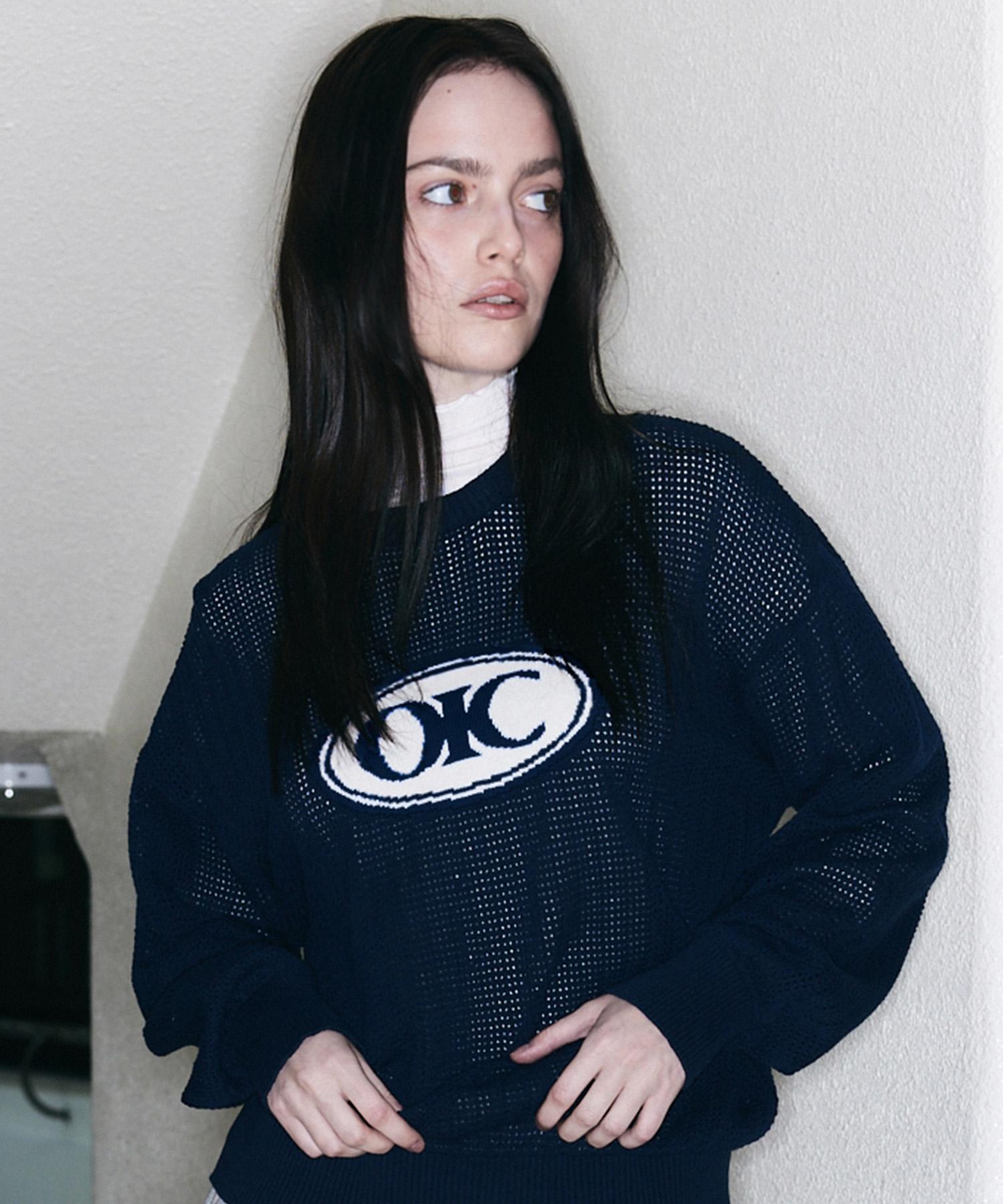 Oioi Collection Logo Mesh Knit [Navy] S