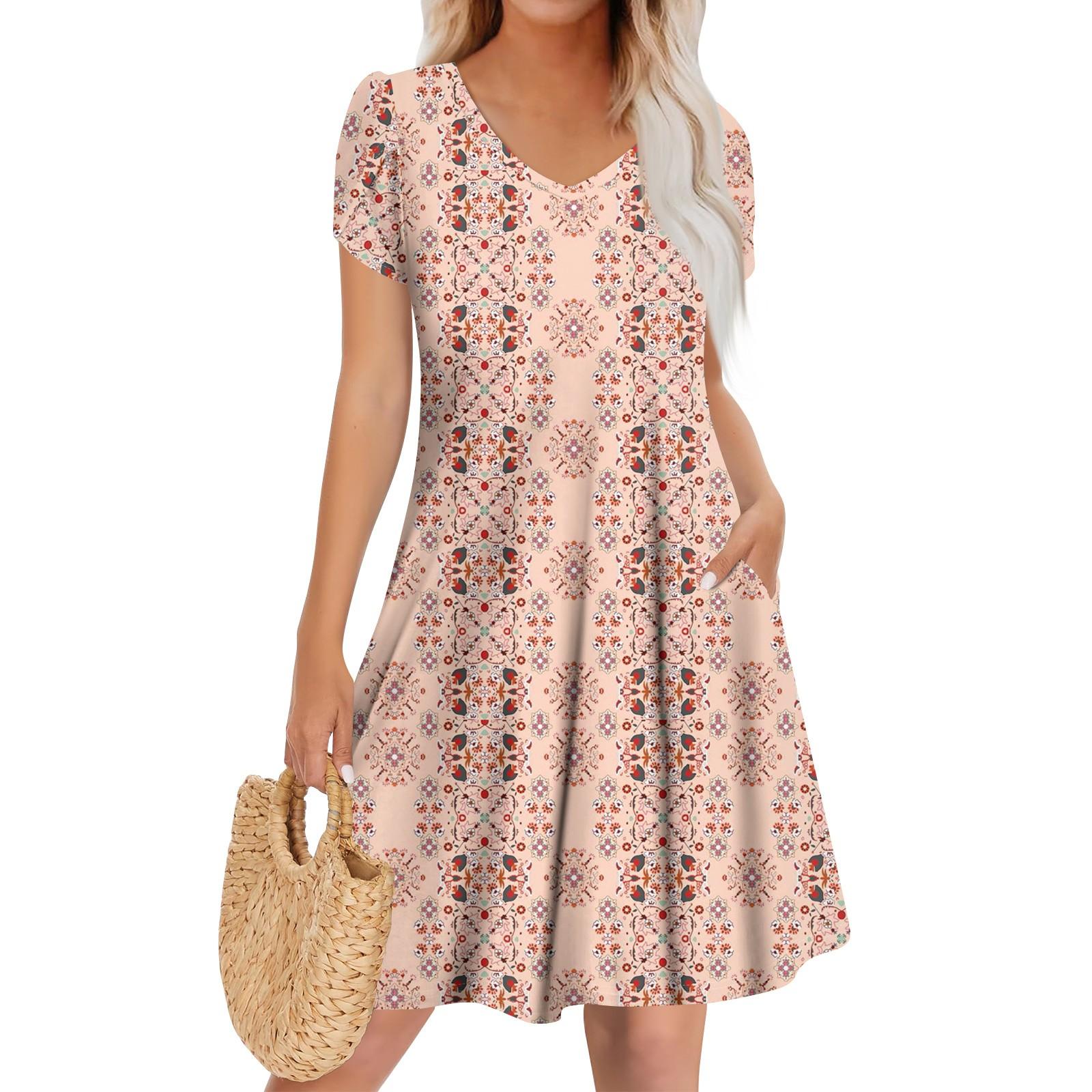 

Жіноча повсякденна модна сукня з V-подібним вирізом і короткими рукавами Стильна весільна сукня для гостей M рожевий