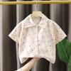 Boys Summer Cotton Short Sleeve Open Front Shirt Thin Breathable Casual Top For Baby Kids Clothing