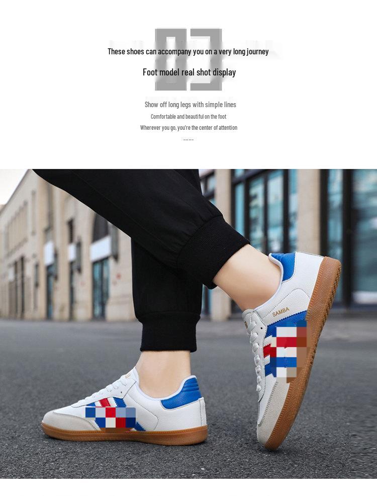 De Xun Pánské a dámské všestranné ležérní tenisky s plochou podrážkou Forrest Gump - Pár styl s designem tří pruhů Samba