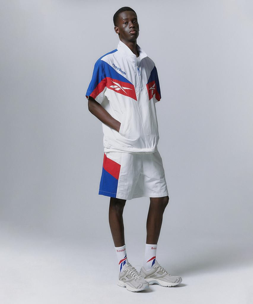 Reebok Twin Vector Short Sleeve Anorak - Off White
