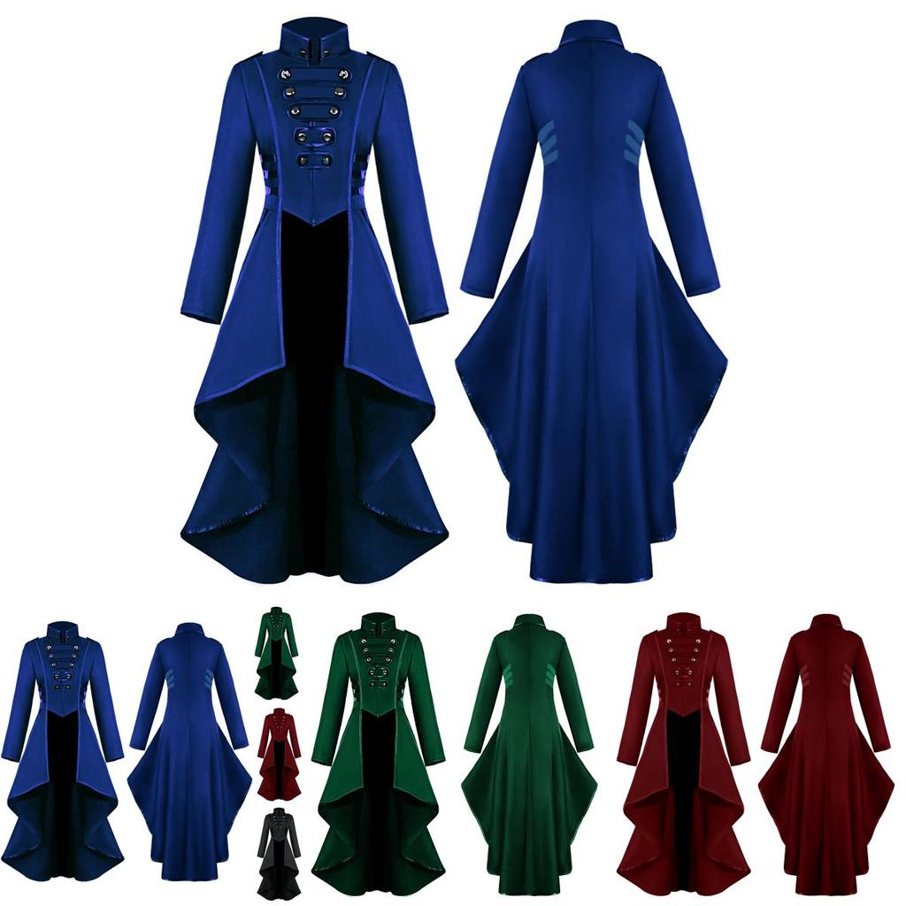 Elegant Women Vintage Medieval Tuxedo Gothic Tailcoat Perfect For Cosplay Costume