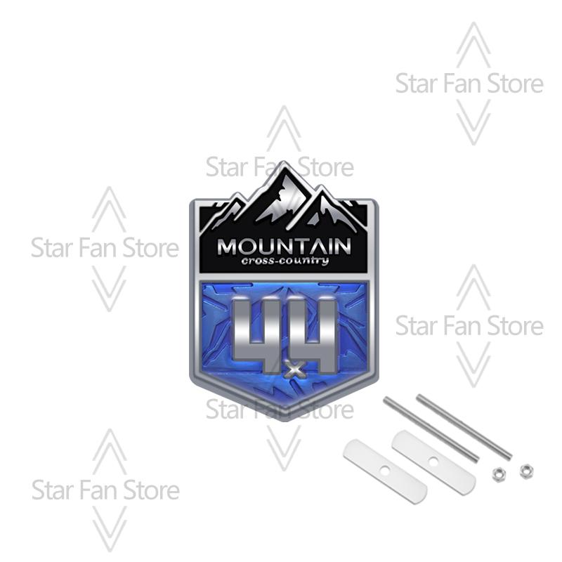 Metal Mountain Cross-country 4X4 Grille Badge Pattern Stickers Car Trunk Body Emblem Decal For Jeep Wrangler Chevrolet Toyota FJ ALW1