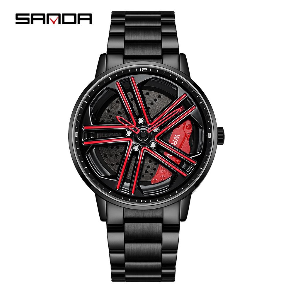 Sanda Meilleure Vente 1088 Montre pour Adolescent: Personnalisé, Cadran Rotatif 3D, Tendance, Quartz Étanche.
