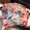 70Cm Silk Scarf Women'S French Elegant Small Floral Print Scarf Small Square Scarf With Headscarf