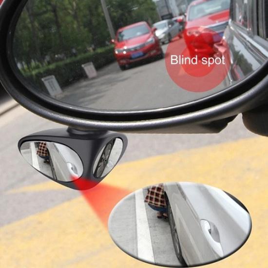 2-Side Car Blind Spot Convex Mirror 360° Adjustable Rear View Parking Mirror HD