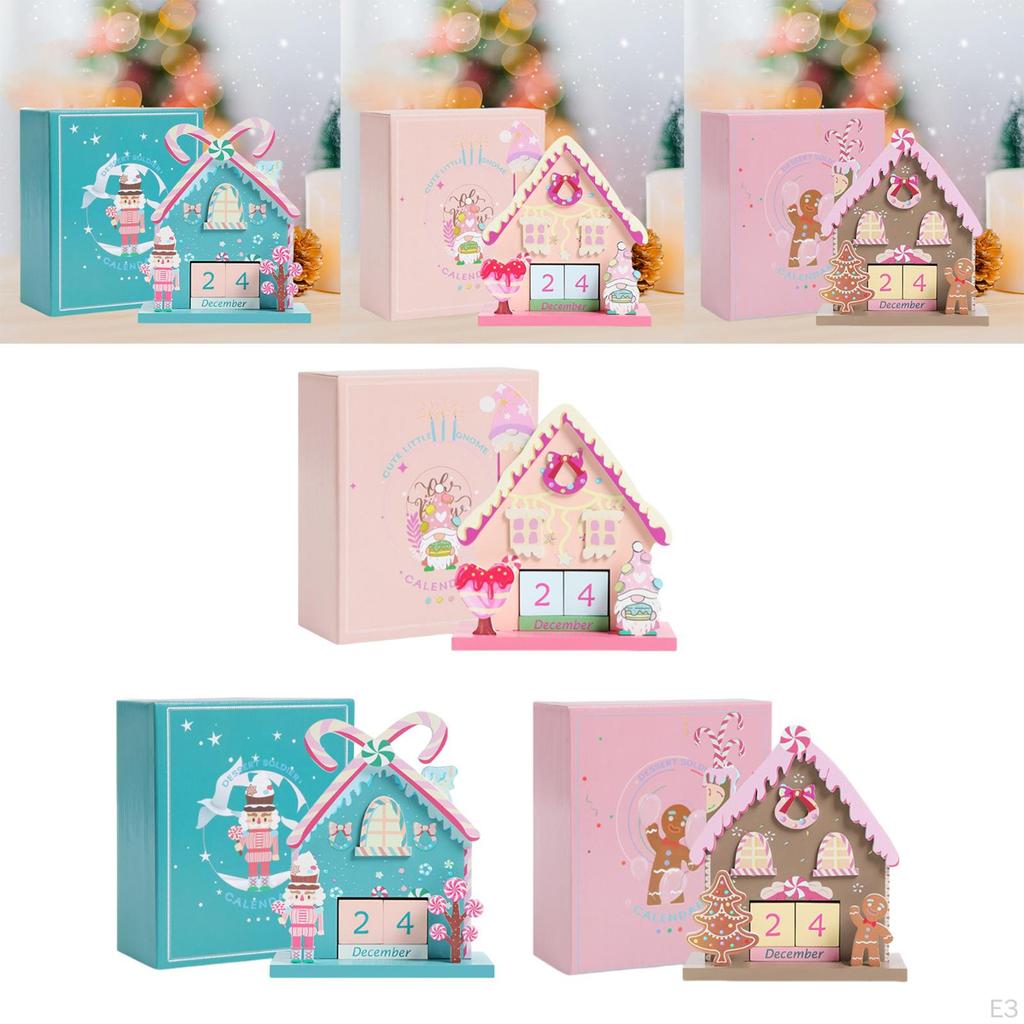 Adventskalender aus Holz Festliche Dekoration Schreibtischornament Tischdekoration für die Familie