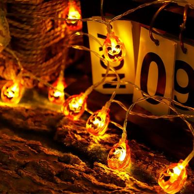 LED Halloween Pumpkin String Lights, Battery Powered, Suitable For Outdoor Family Gatherings Ghost Parties Halloween Decorations
