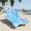 1Pc Summer Fresh Sky Blue Foamy Print Beach Towel Soft Absorbent Quick Dry Beach Holiday Bath Towel Wrap Scarf