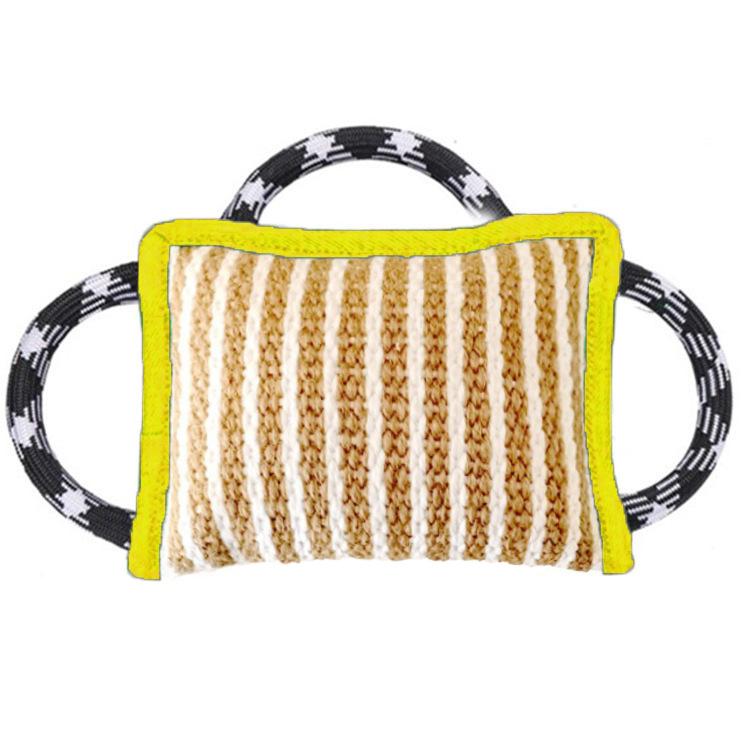 Durable Hemp Bite Pillow with Handle for German Shepherd Malinois Adult Dog Bite Training