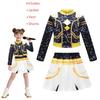 Kids K-Pop Demon Hunters Mira Rumi Zoey Cosplay Costume Set Girls Uniform Halloween Party Stage 3D Printed Dress Up Suits