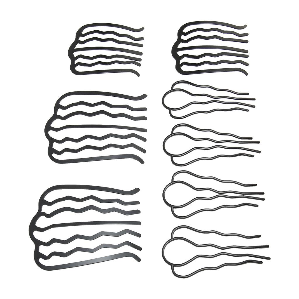 8 buc. Furculiță de păr Clip Metal Acoperire Neagră Vintage Elegant Piepteni Laterali de Păr în Formă de U pentru Coafat DIY