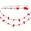 4M Glitter Red Wedding Decoratio Heart Banner Garlands Hanging Streamers for Anniversary Engagement Bridal Shower Birthday Party