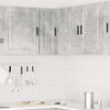Porto Corner Wall Mounted Kitchen Cabinet In Concrete Grey Made of Wood Based Material