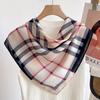 Autumn and Winter Warm Scarf Scarf Women's New High-end Triangular Scarf Fashion Magnetic Buckle Small Square Scarf Silk Scarf Women