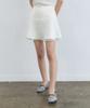 Adowl Satin Flare Layered Mini Skirt - Lemon