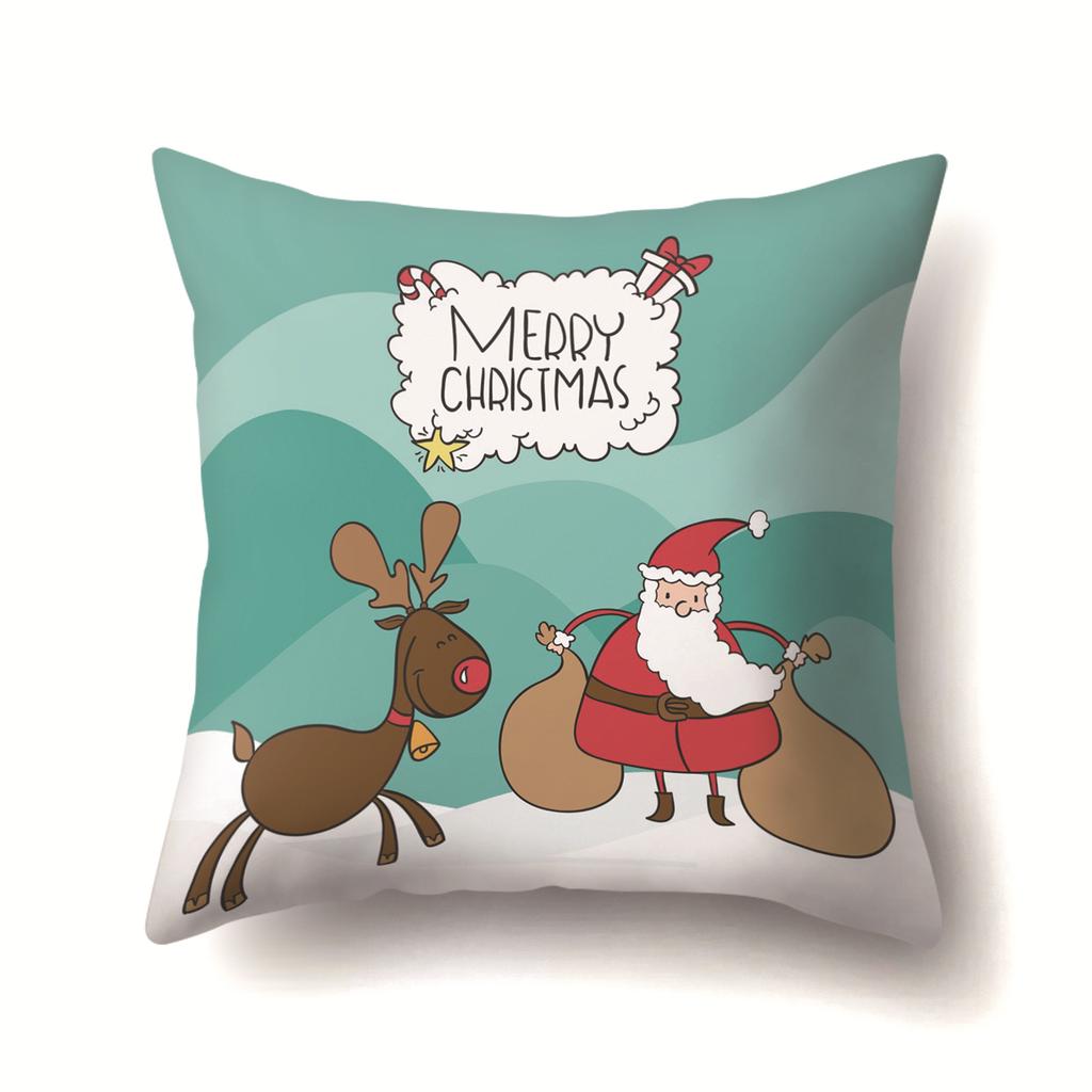 Christmas Series Polyester Pillows Santa Multi-platform Christmas Elk Pillow Cover