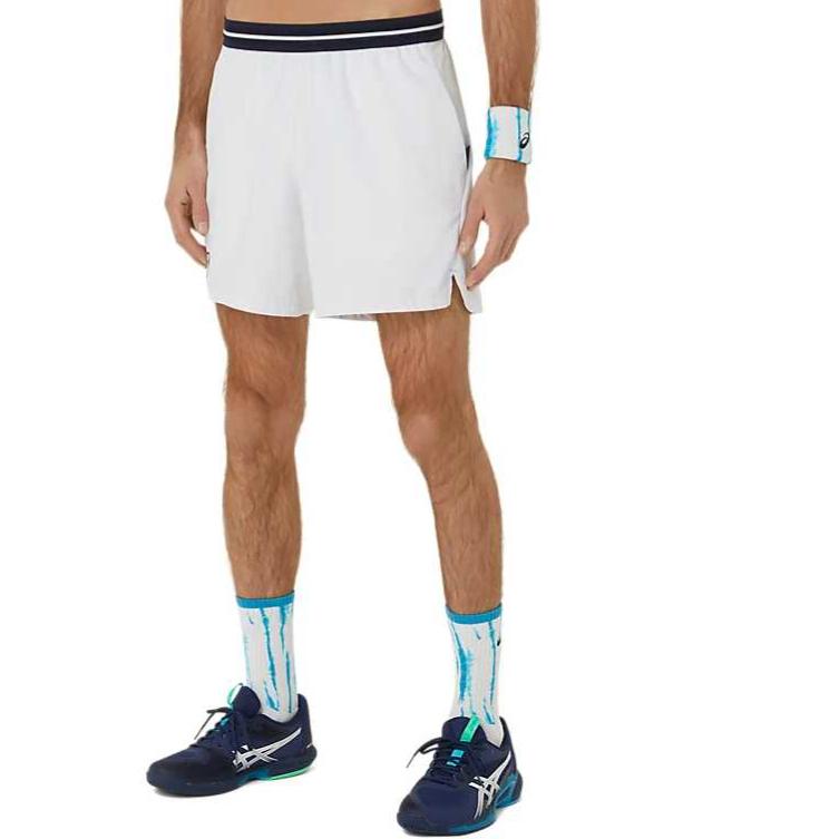 Asics Comfortable Breathable Lace-Up Mid-Waist Five-Point Casual Shorts Men shorts White 2041A301-100